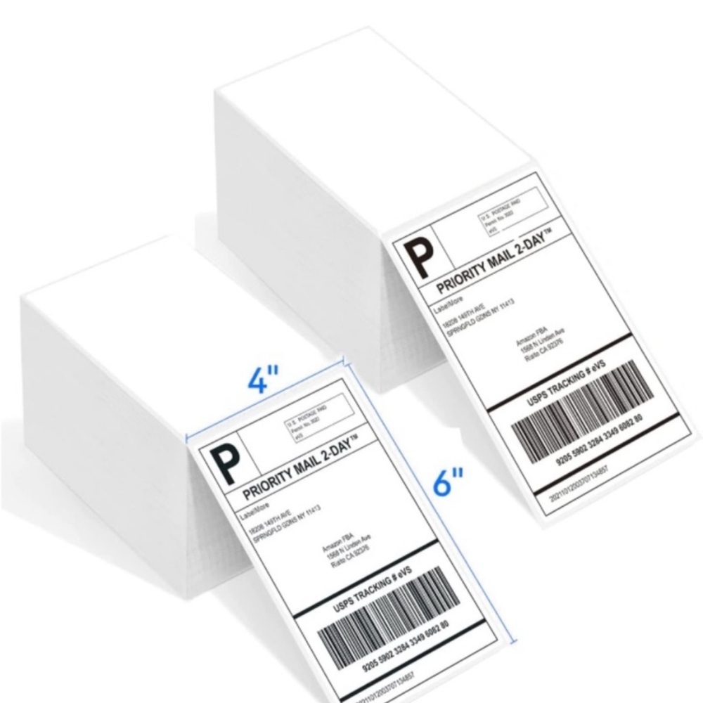 Direct Thermal Shipping Labels for Zebra & Rollo Printers, Fanfold 500 PCS 4x6” - Picture 2 of 16